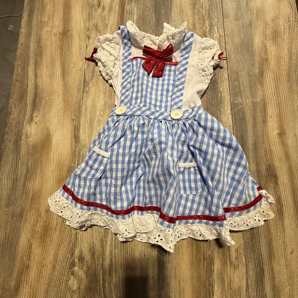 Modern Spirit Wizard of Oz Dorothy Dress Blue Gingham Whimsical 5-6T